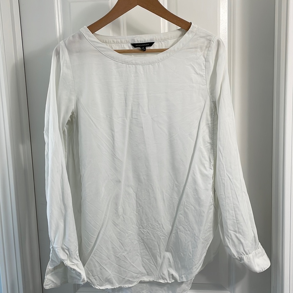 Banana Republic - Tunic Shirt - Snow - Size Small Tall